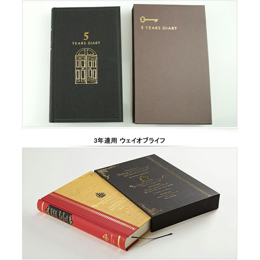 MIDORI（ミドリ） 日記帳 日記 3年連用 扉 水色 12394006 / 茶