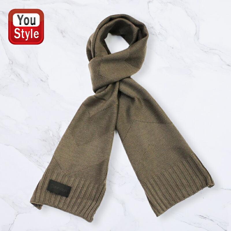 カルバン クライン Calvin Klein マフラー Scarf 18aw グレー Grey Hkc2 387 メンズ レディース ブランドロゴマフラー 本格派ま