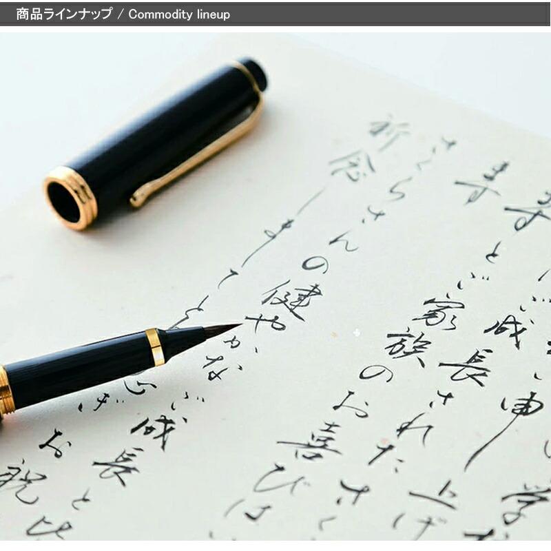 呉竹 KURETAKE 夢銀河 万年毛筆 筆ペン キャップ式 桐箱入り 梨