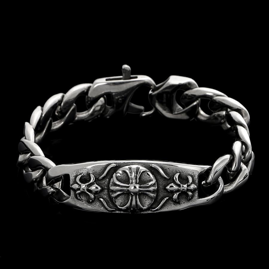 ZIYMU ジーム ブレスレット クロス 十字架 百合の紋章 喜平チェーン