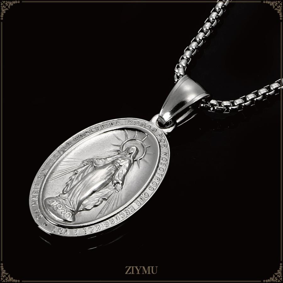 ZIYMU ジーム 聖母マリア像 不思議のメダイ ペンダント ネックレス