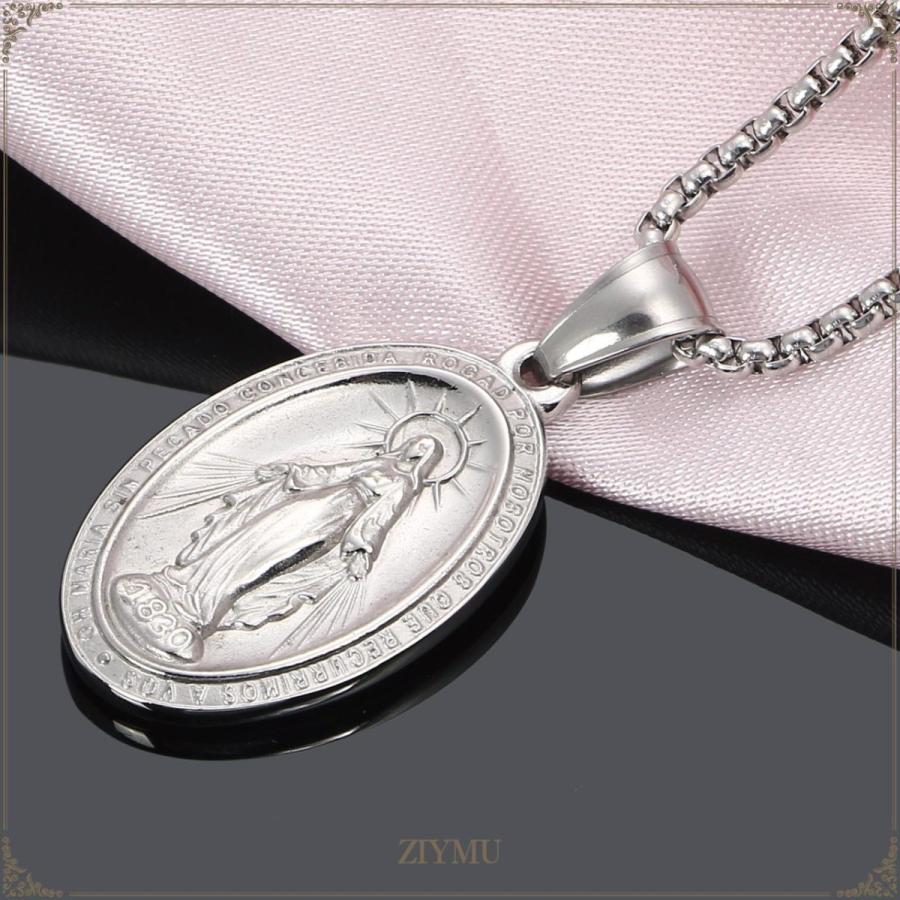 ZIYMU ジーム 聖母マリア像 不思議のメダイ ペンダント ネックレス