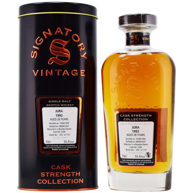 【珍しいジュラの長期熟成！★熟成感があり、バターを塗ったライ麦パン、グリーンアップルのジューシーさ】ジュラ　1992　28年　シグナトリー　55.4％　700ｍｌ