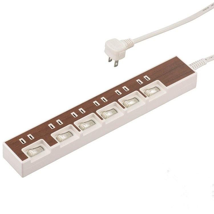 ファッションなデザイン 電源タップ 個別スイッチ付 延長コード1 5m コンセント耐熱性アップ 節電タップ 木目調 6個口 安全 安心 おしゃれ Wantannas Go Id