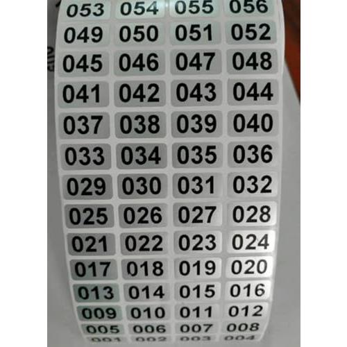 001-999 番号 連番 シール 防水 (シルバー, 2cmx1cm) : ヨーテイ