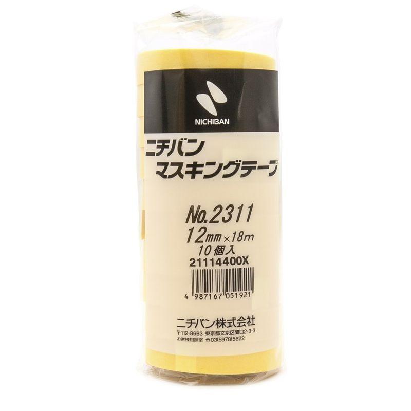 倉庫一掃特別価格 ニチバン マスキングテープ 12mm×18m 100巻入 2311H-12BOX 黄色