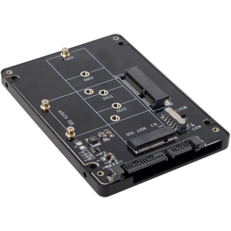 正規取扱品 Xiwai コンボ M.2 NGFF B-Key & mSATA SSD - SATA 3.0 アダプター コンバーター ケース エンクロー