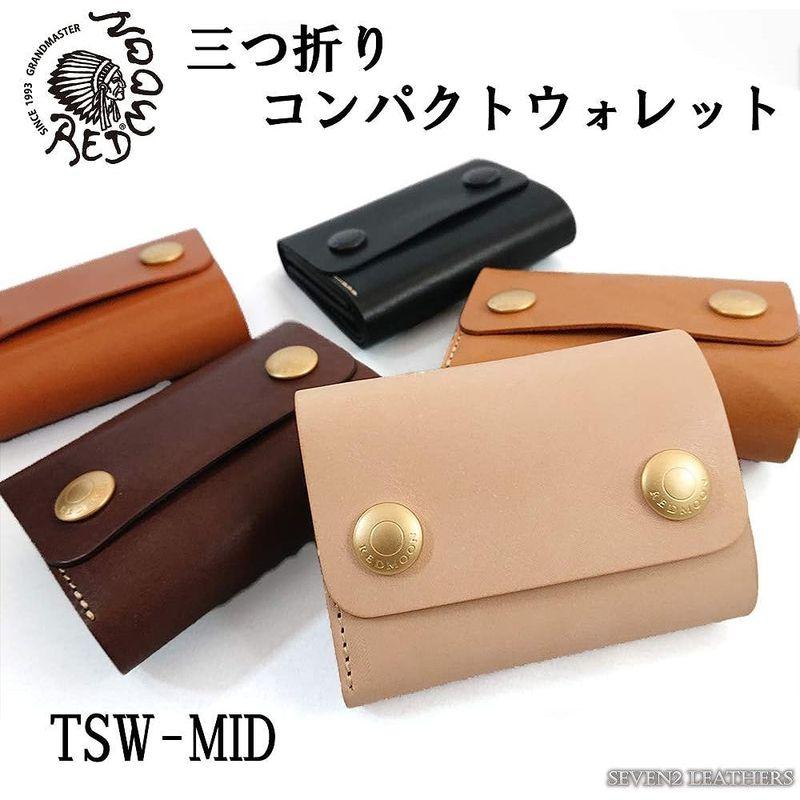 販促トレンド レッドムーン 三つ折り 財布 コンパクト ウォレット シンプル 牛革 日本製 ハンドメイド TSW-MID (DSD)