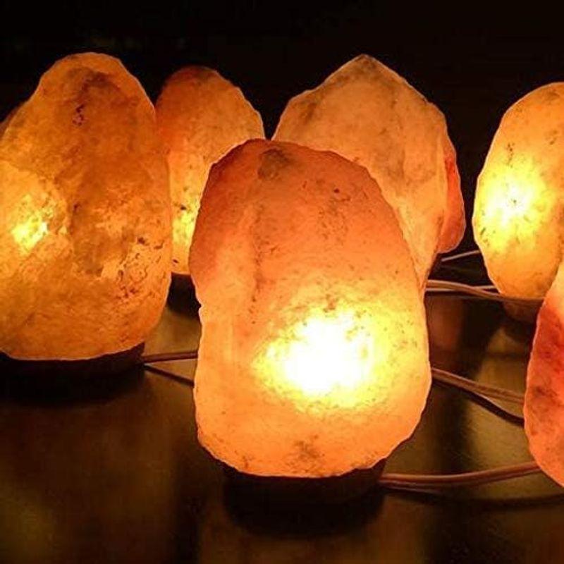 (2~3kg)バンブー ベースヒマラヤ岩塩ランプしの灯り ナチュラルクリスタル 岩塩ライト，電球２個｜youthfuldays｜05