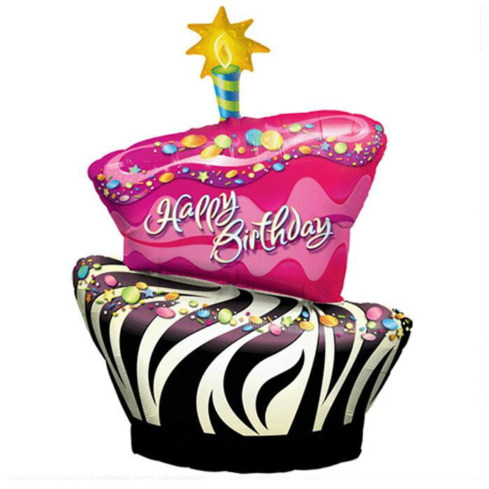バルーン バースデーケーキ 大きいサイズ 風船 2段ケーキ カラフル