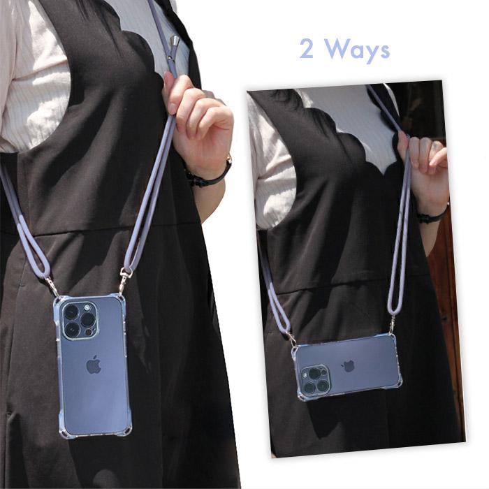 ボナペンチュラ iPhone14ケース 斜めがけ iPhone 14 Pro) ミラーケース 肩掛け ストラップ付き シュリンク