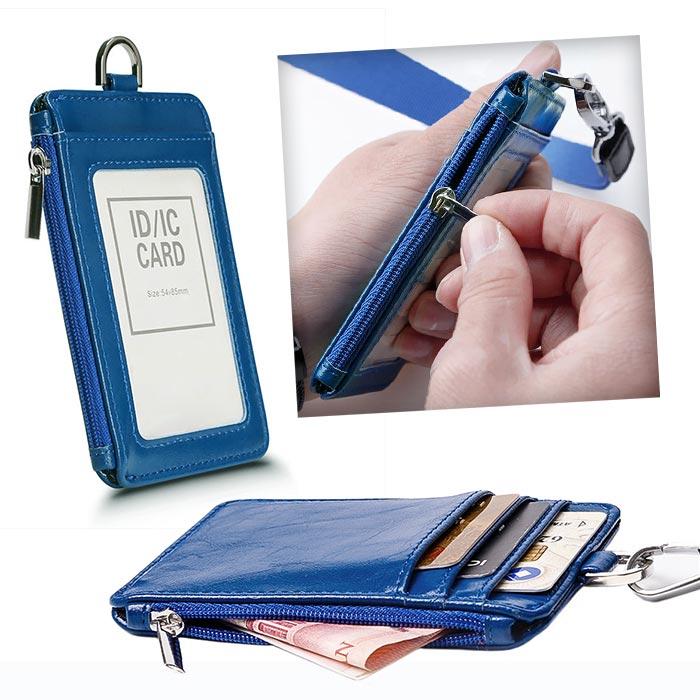 パスケース 縦型 ネックストラップ付 小銭入れ 通学 カードケース 薄型