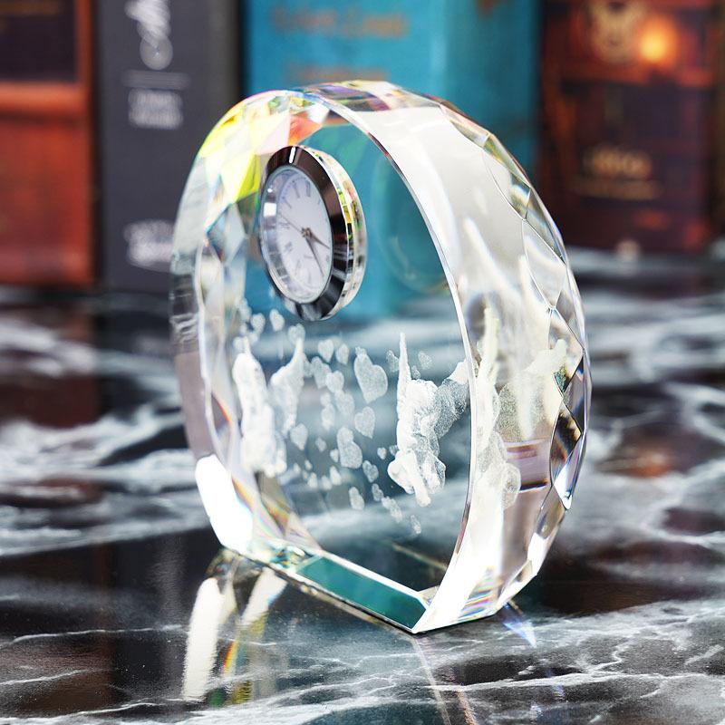 クリスタル時計 名入れプレゼント ギフト 3Dクリスタル