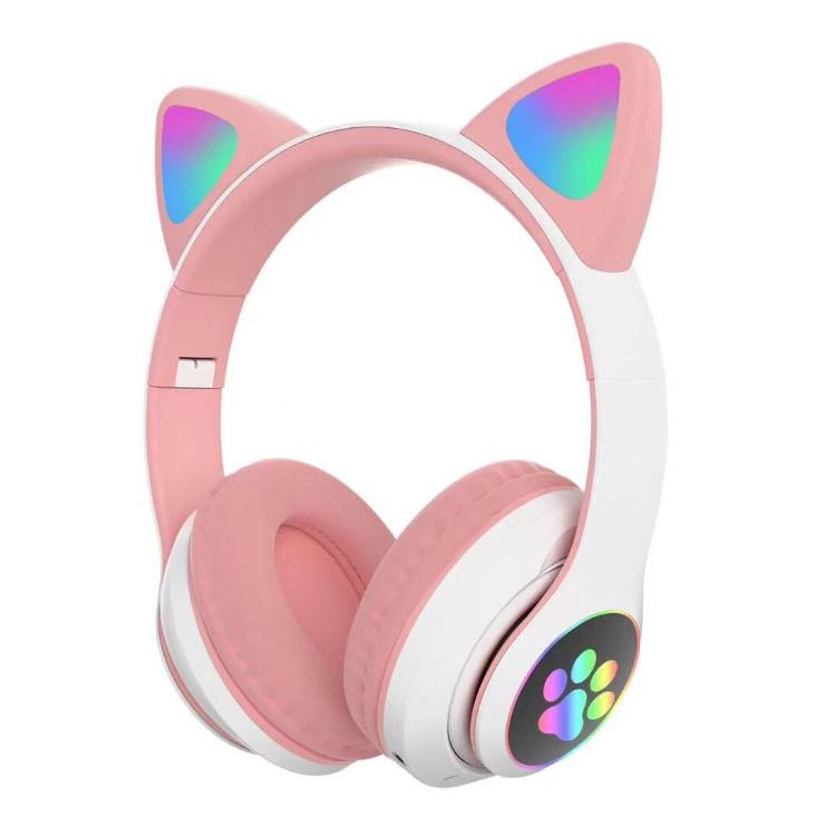 新しい猫耳Bluetoothヘッドセット 猫耳かわいい猫耳ワイヤレスイヤホンLED点滅ライト ポータブル 折りたたみ ヘッドホン ヘッドフォン 送料無料｜youyamashopping｜02