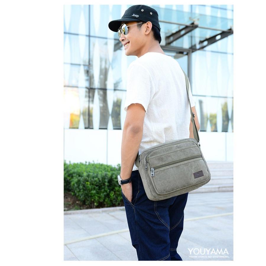 ショルダーバッグ メンズ 斜めがけ 2way 帆布 帆布バッグ キャンパス