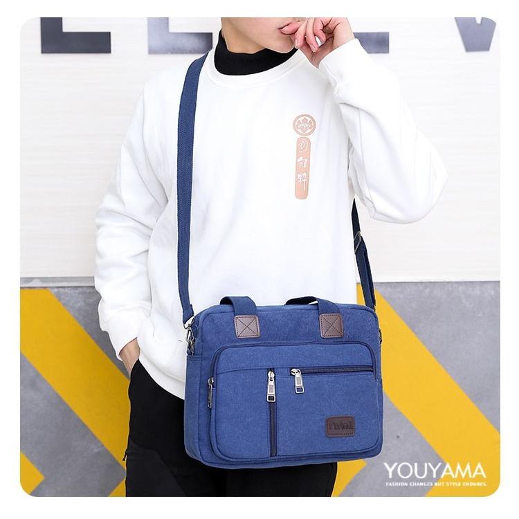 ショルダーバック バッグ メンズ 斜めがけ トートバッグ 手提げかばん キャンパス カジュアル 人気 メンズバッグ カバン キャンバスバッグ 通勤 送料無料 Mb249 陽山ショッピング 通販 Yahoo ショッピング