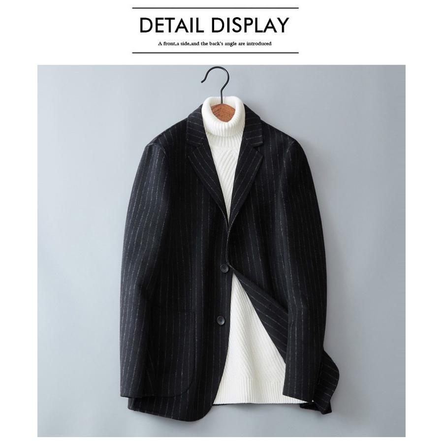 テーラードジャケット 紳士 メンズ スーツ ブレザー ストライプ コート 上着 冬 新作 送料無料 レジャー ジャケット カジュアル 両面ラシャ アウター Mjxz1842 陽山ショッピング 通販 Yahoo ショッピング