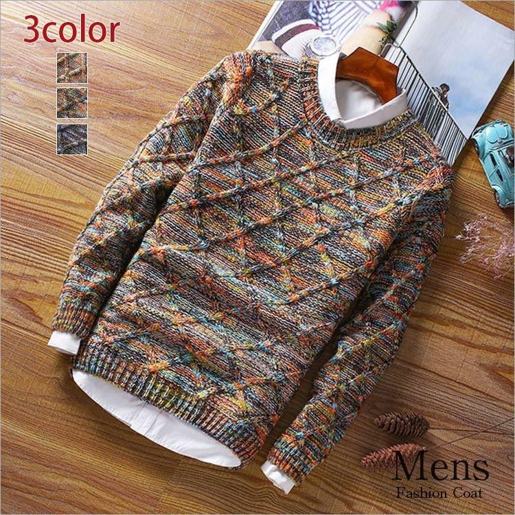 ニット セーター メンズファッション 毛糸 メンズトップス おしゃれ レジャー 紳士用 スリム ラウンドネック新作 送料無料 ビックサイズ Mjzzs77 陽山ショッピング 通販 Yahoo ショッピング