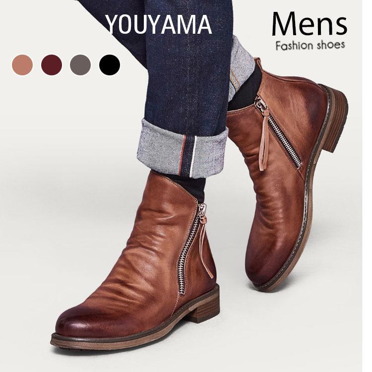 ワークブーツ メンズ 靴 メンズ靴 ショートブーツ シューズ PU革靴