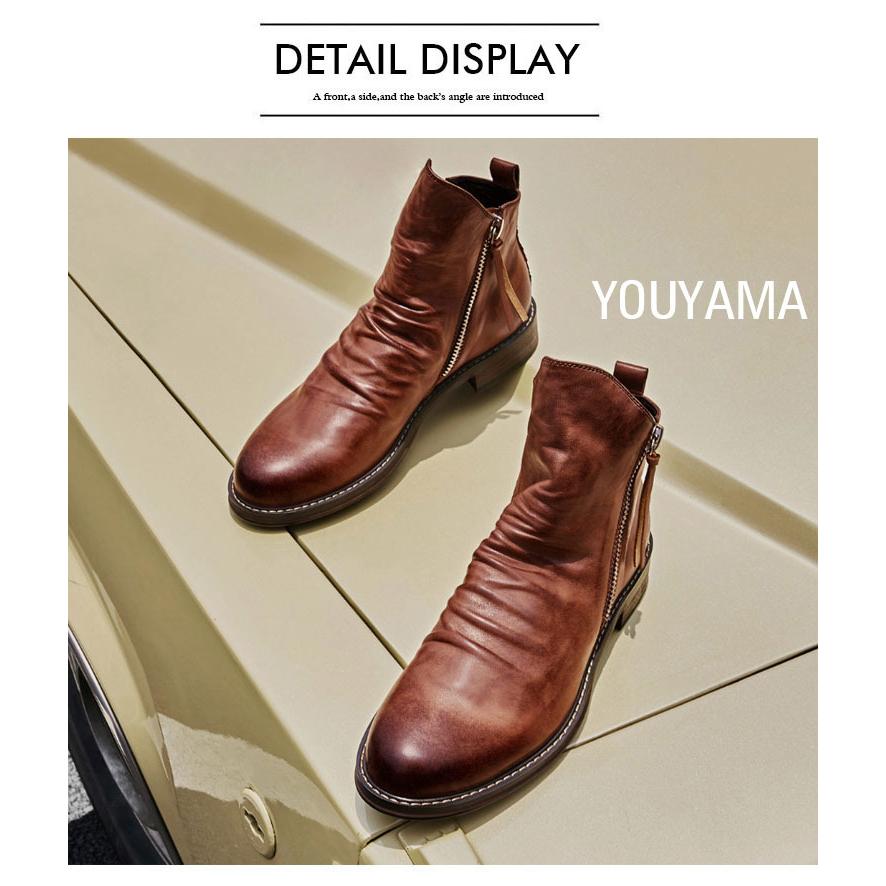 ワークブーツ メンズ 靴 メンズ靴 ショートブーツ シューズ PU革靴