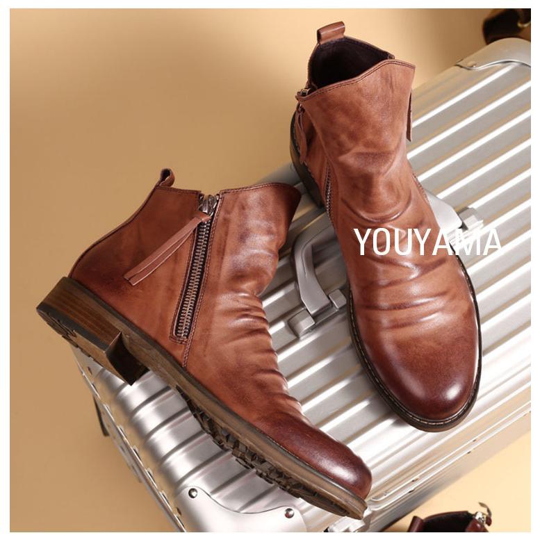 ワークブーツ メンズ 靴 メンズ靴 ショートブーツ シューズ PU革靴