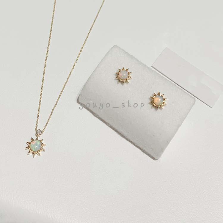 オパールネックレス 太陽ネックレス S925シルバー 18Kゴールド オパールネックレス 太陽ネックレス S925シルバー 18Kゴールド