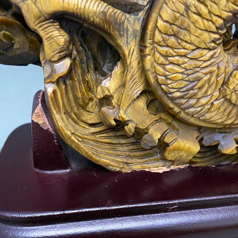 天然石彫刻置物 タイガーアイ 龍 台座付き : 陽和堂 - 通販 天然石彫刻置物 タイガーアイ 龍 台座付き : 陽和堂 - 通販