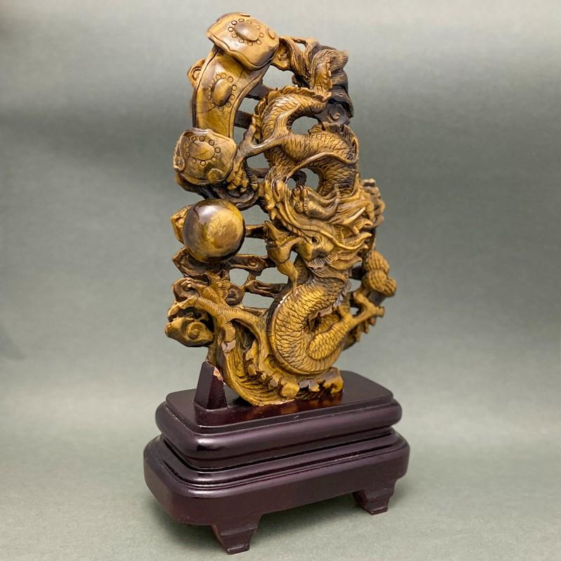 天然石彫刻置物 タイガーアイ 龍 台座付き : 陽和堂 - 通販 天然石彫刻置物 タイガーアイ 龍 台座付き : 陽和堂 - 通販