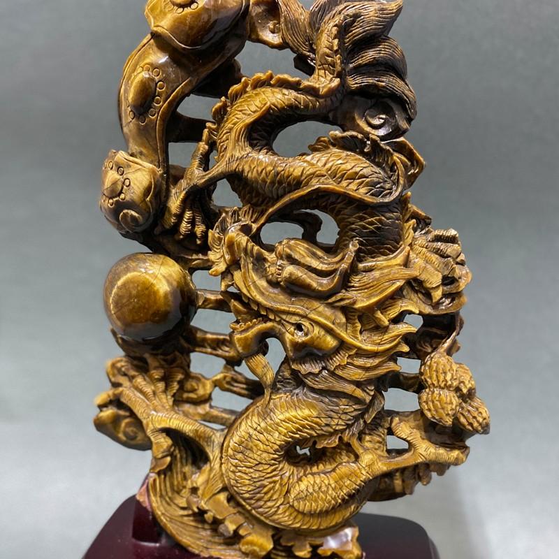 天然石彫刻置物 タイガーアイ 龍 台座付き : 陽和堂 - 通販 天然石彫刻置物 タイガーアイ 龍 台座付き : 陽和堂 - 通販