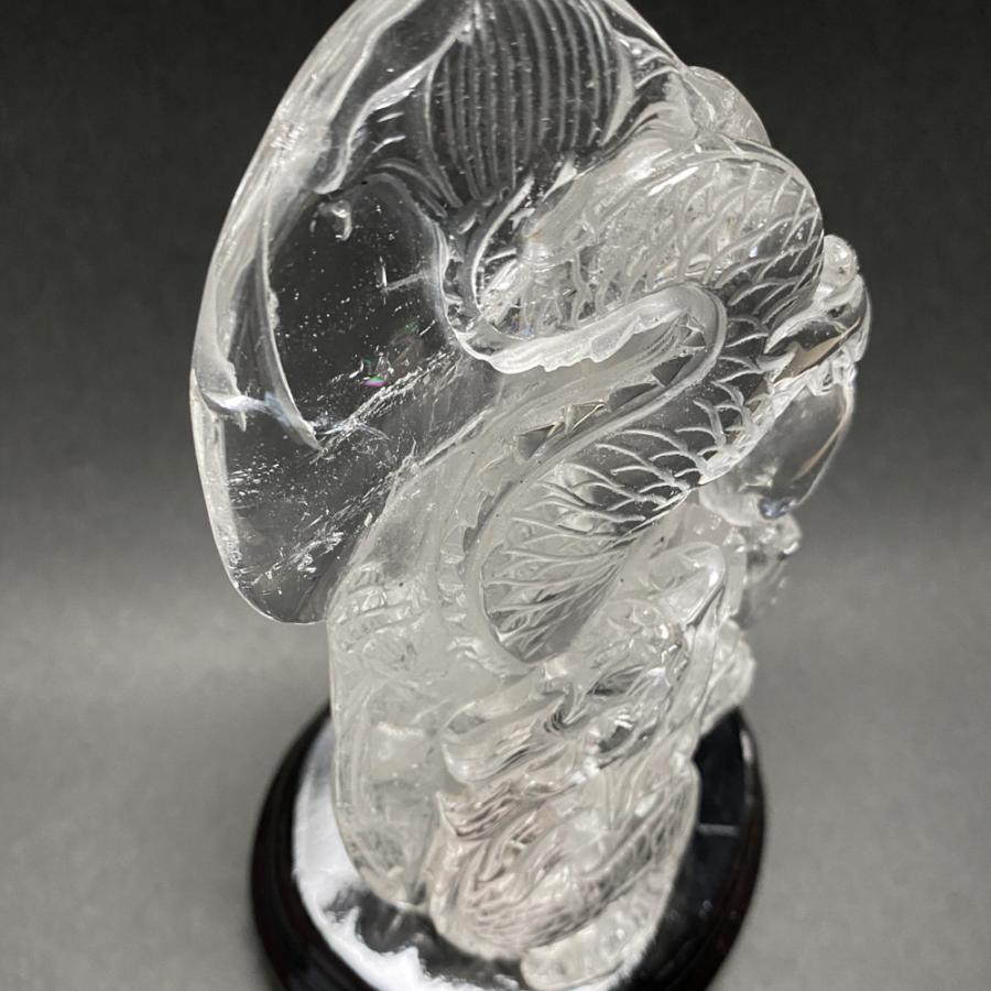 高品質 天然水晶 五爪龍 彫刻 CHO040