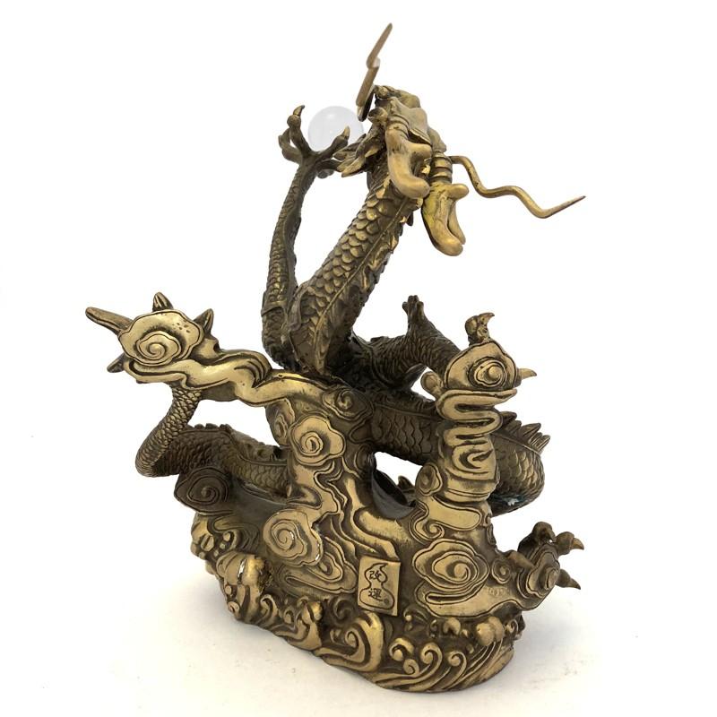 水晶玉持ち金龍 置物 五本指の龍 願い龍 グッズ アイテム銅器未使用に近い 楽天市場】◇本金箔の龍◇龍 置物《五本指の龍》銅製 金箔皇帝龍