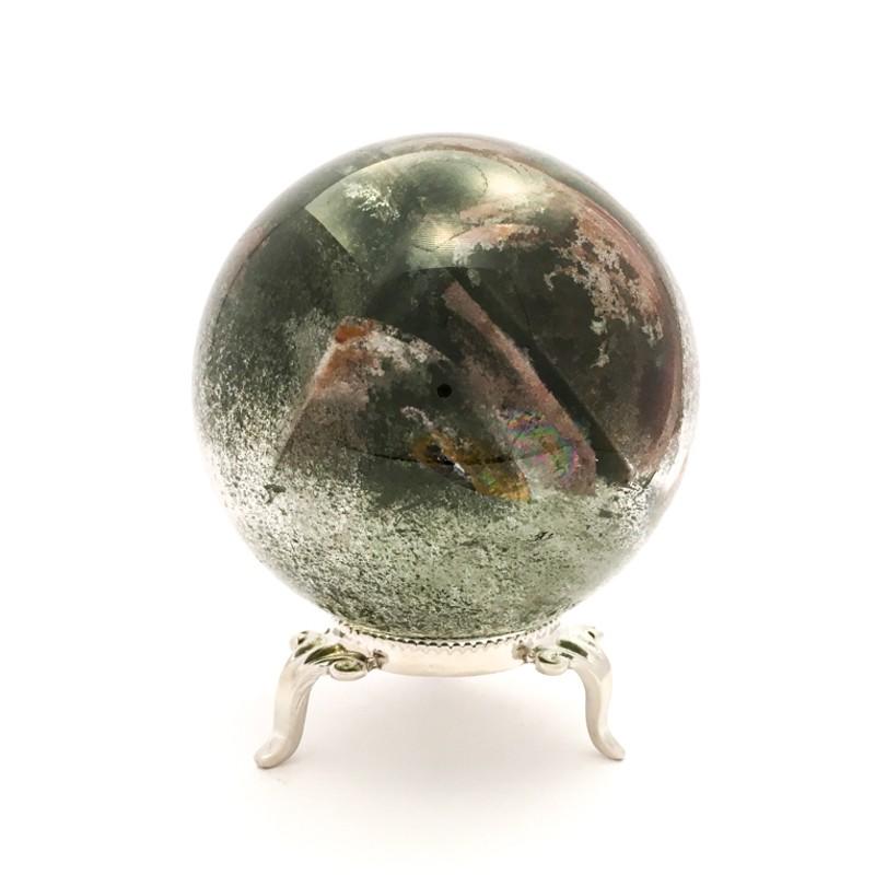 ファントム水晶　台座付き 貴重 グリーンファントム 丸玉 81mm 台座付 GPM001 : 陽和堂 - 通販