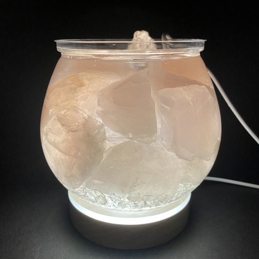 パワーストーン噴水　ローズクォーツラフ　水晶丸玉無し_1