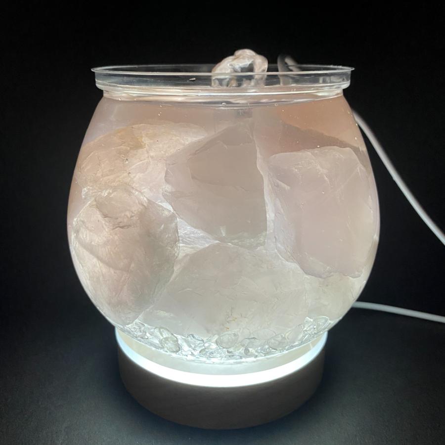 パワーストーン噴水　ローズクォーツラフ　水晶丸玉無し_3