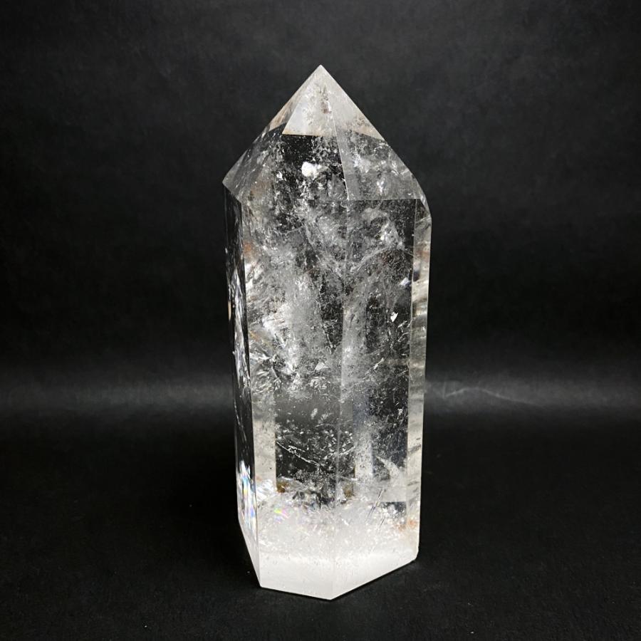 レインボー入り 水晶六角柱 水晶ポイント 700g |  | 01