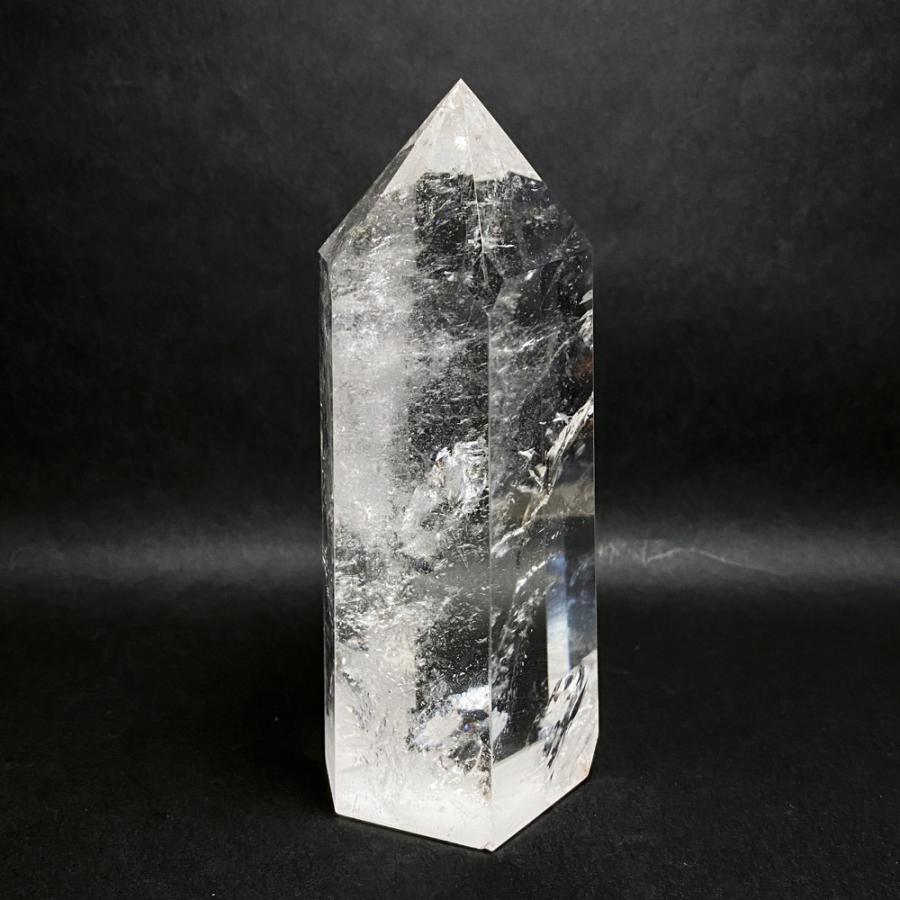 レインボー入り 水晶六角柱 水晶ポイント 700g |  | 02