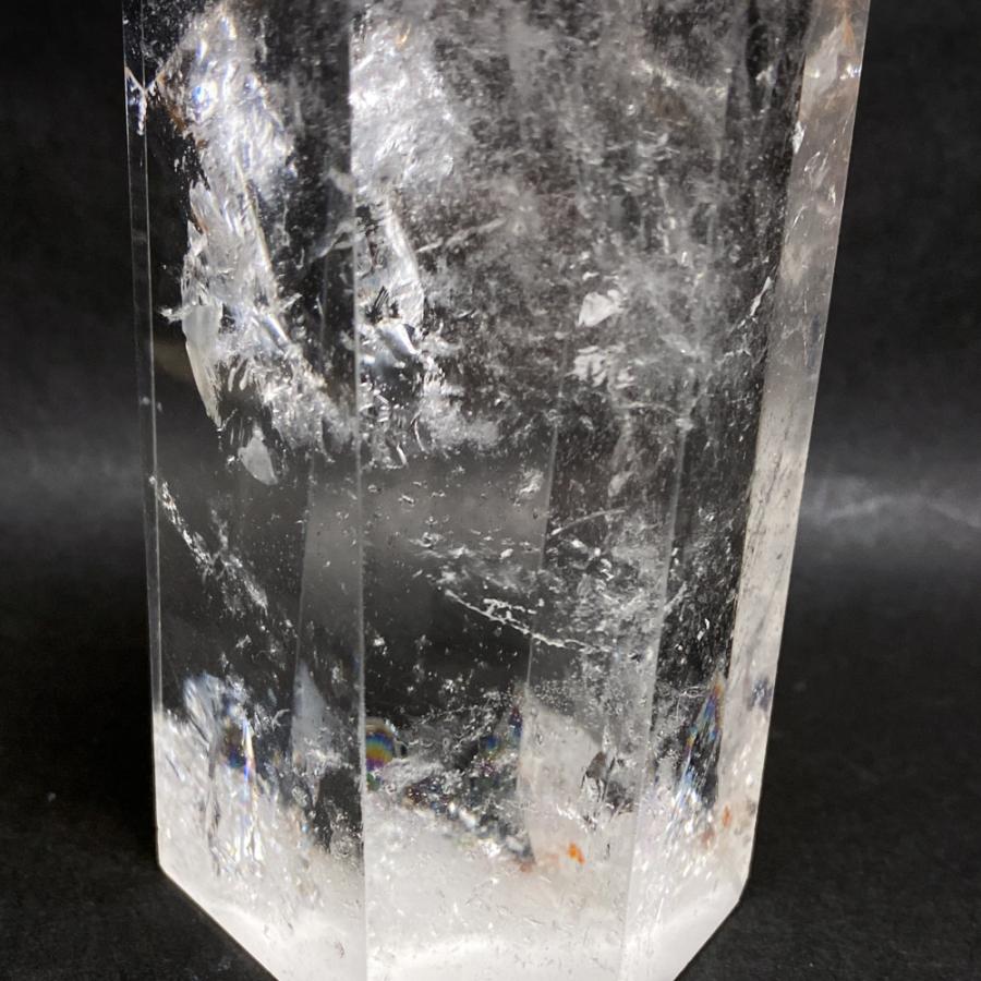 レインボー入り 水晶六角柱 水晶ポイント 700g |  | 07