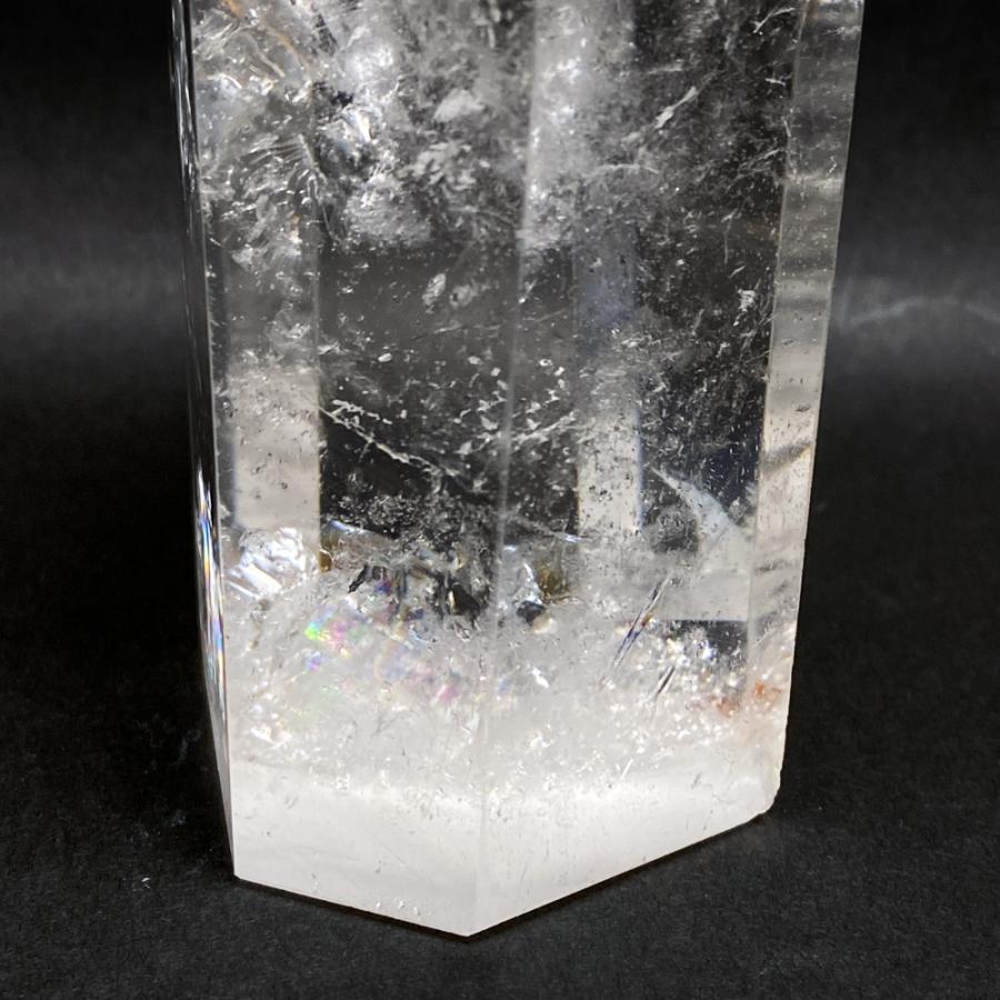 レインボー入り 水晶六角柱 水晶ポイント 700g |  | 08