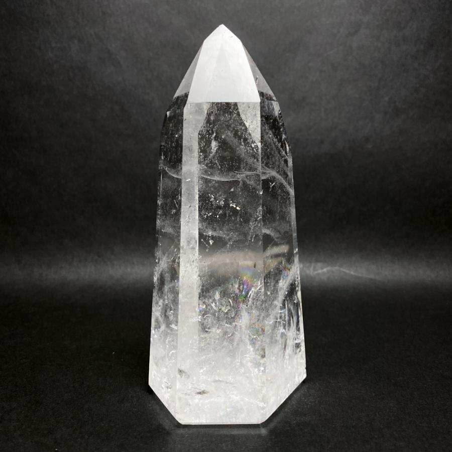 レインボー入り 水晶六角柱 水晶ポイント 479g | 