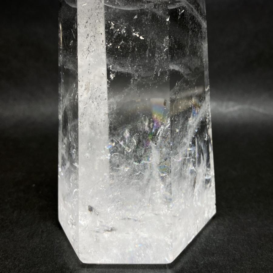 レインボー入り 水晶六角柱 水晶ポイント 479g |  | 12