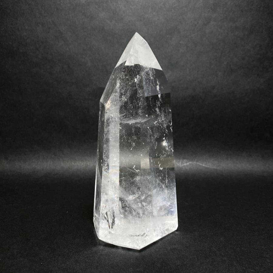 レインボー入り 水晶六角柱 水晶ポイント 479g |  | 05