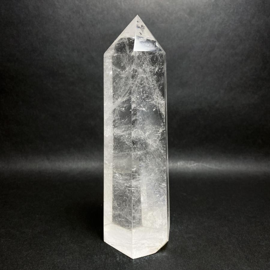 レインボー入り 水晶六角柱 水晶ポイント 686g |  | 02