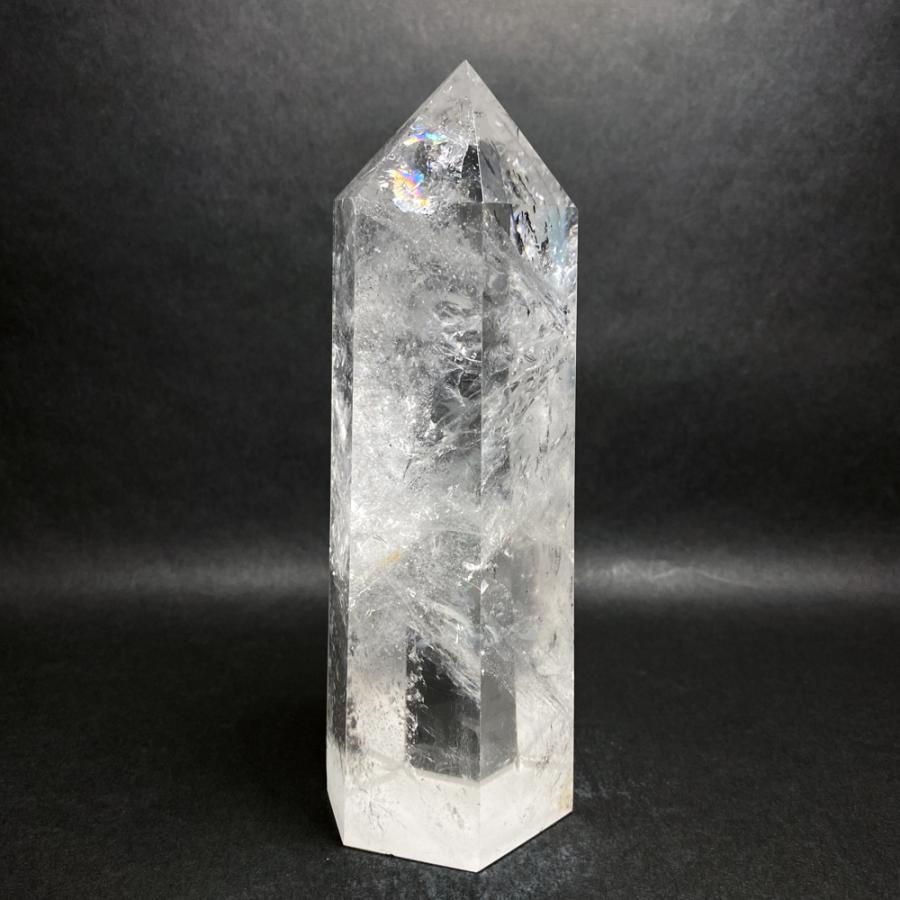 レインボー入り 水晶六角柱 水晶ポイント 846g | 