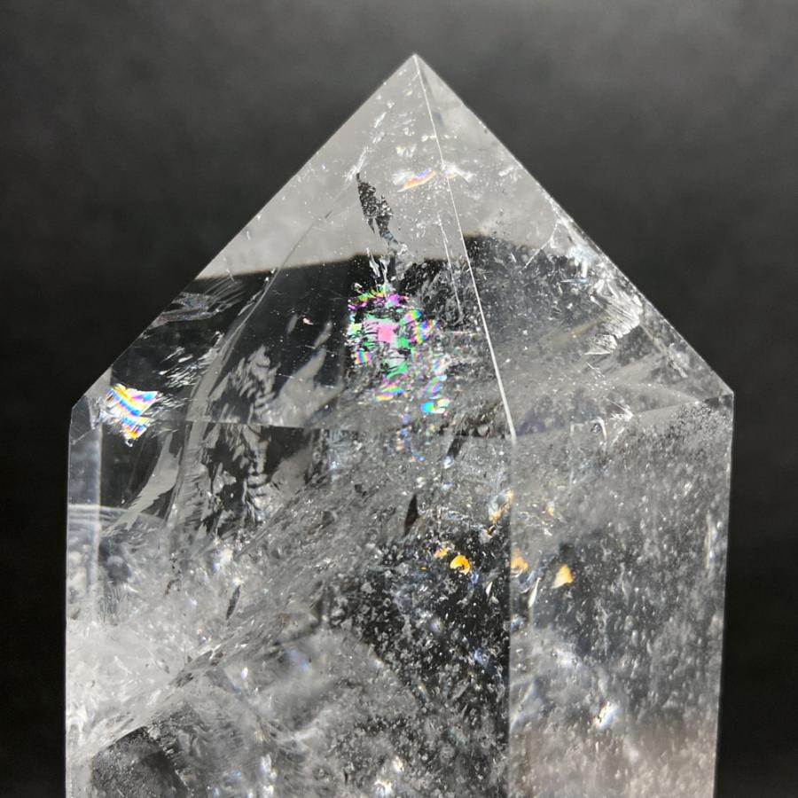 レインボー入り 水晶六角柱 水晶ポイント 846g |  | 11