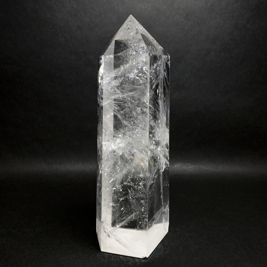 レインボー入り 水晶六角柱 水晶ポイント 846g |  | 02