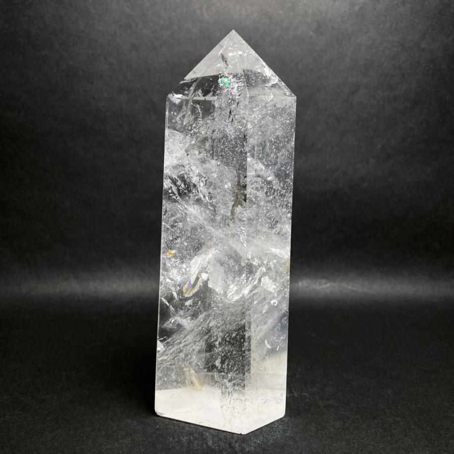 レインボー入り 水晶六角柱 水晶ポイント 846g |  | 04