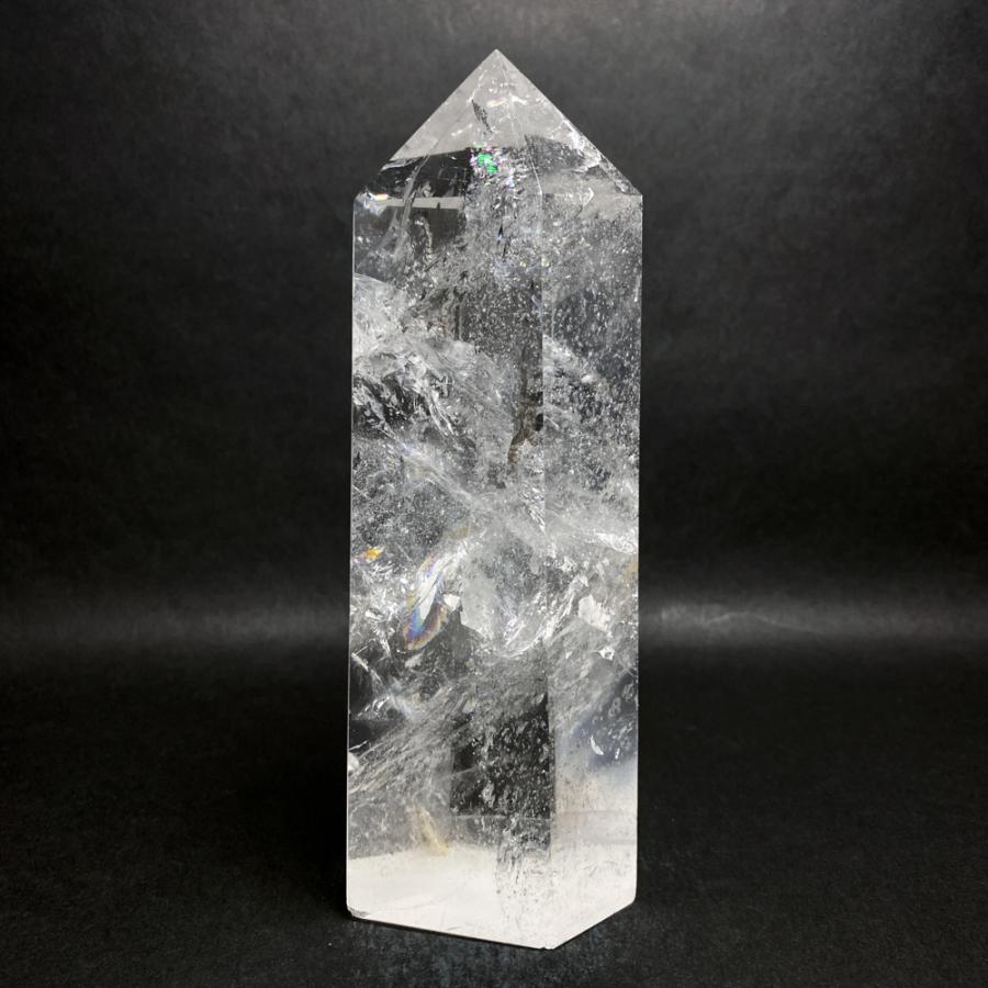 レインボー入り 水晶六角柱 水晶ポイント 846g |  | 07