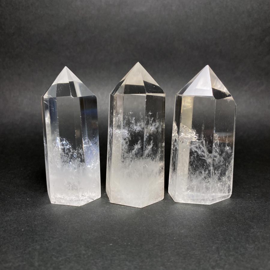 天然水晶 ポイント 六角柱 クリスタル 3個セット 水晶六角柱 水晶ポイント 特価3本セット : 陽和堂 - 通販 - Yahoo