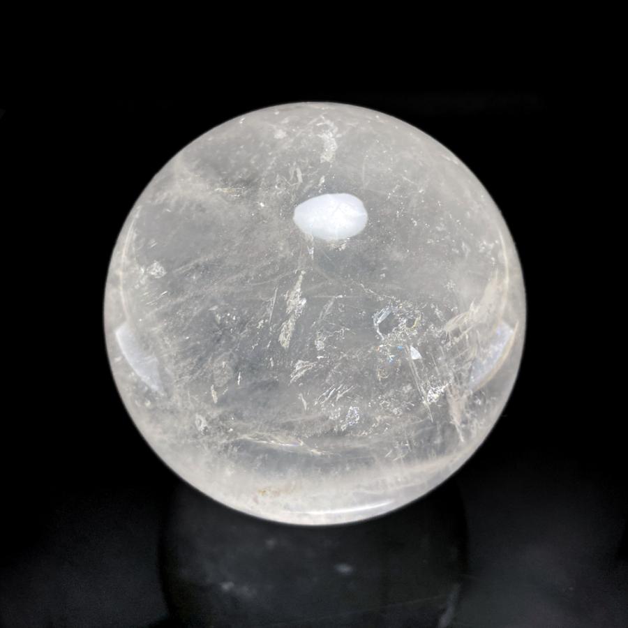 天然水晶丸玉 71mm 大玉71mm・虹入り】ライトニング水晶 スフィア 505g