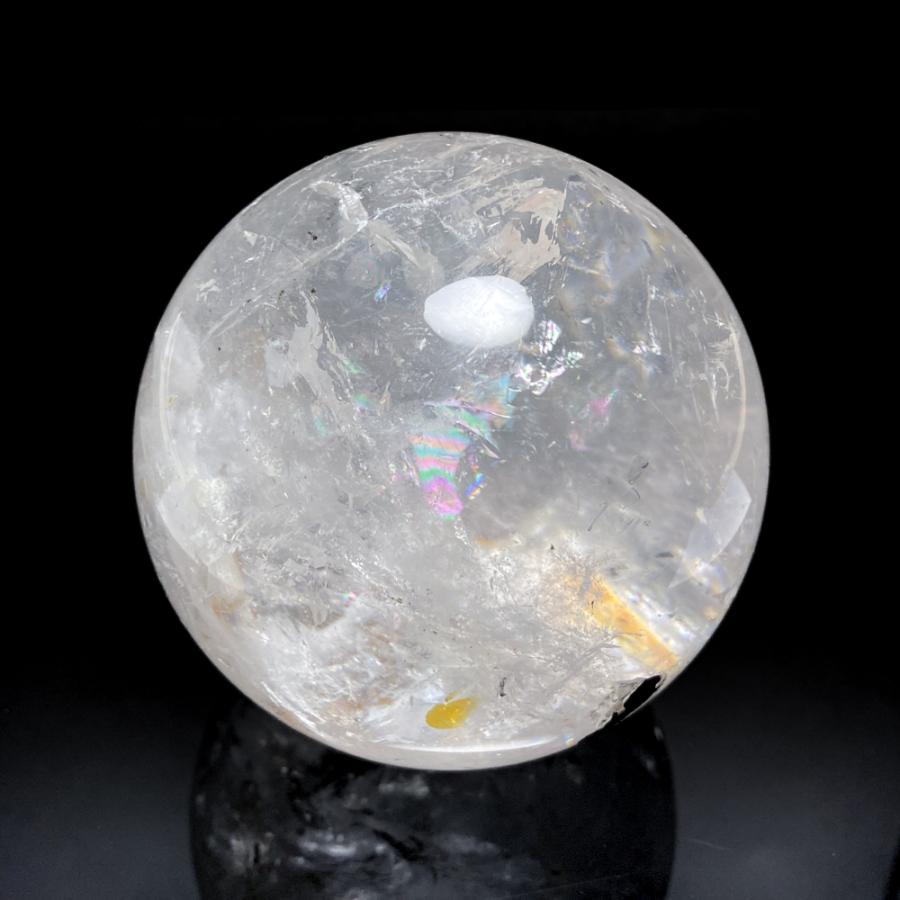 レインボー入り 天然水晶丸玉 78mmの画像